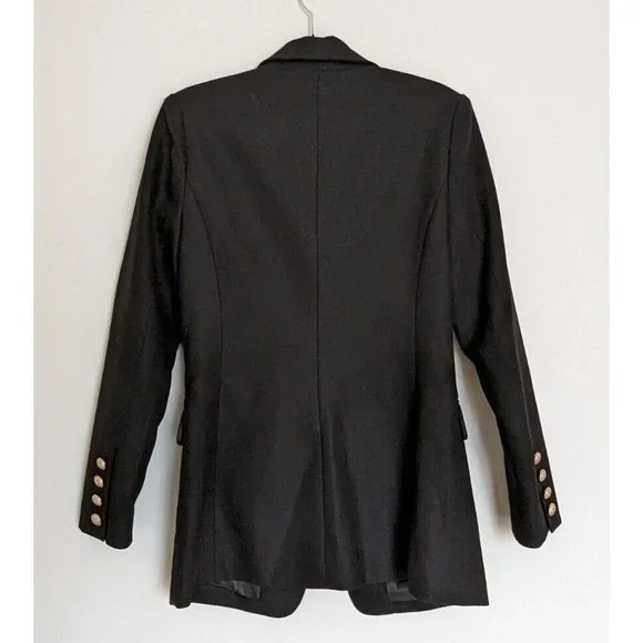 Mossman The Signature Blazer Jacket Black Military Classic Double Breast Size 10 - Picture 9 of 11